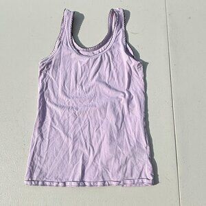 Light Purple Tank top With Black Embroidered Edge